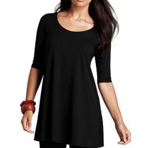 Eileen Fisher Black Jersey Knit Mini Dress